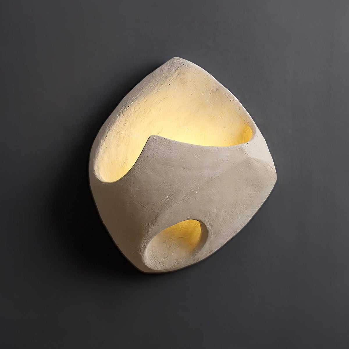 Cement Hollow Wall Light Model D ? 11.6″ x H 13.8″ / Dia 29.5cm x H 35cm / Cement grey Wall lamp