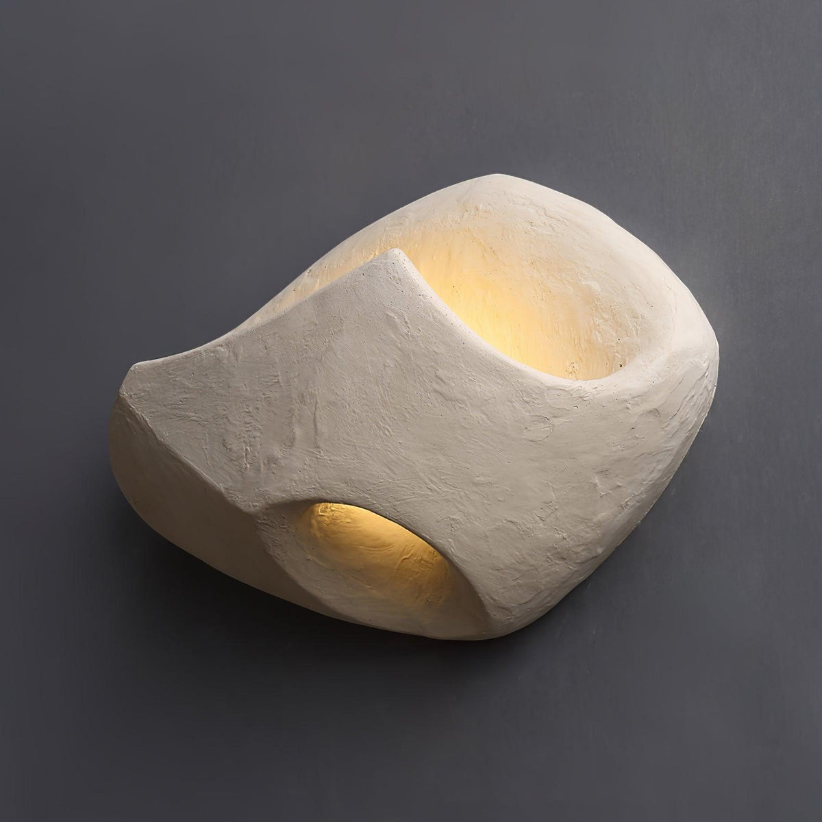 Cement Hollow Wall Light Model C ? 12.2″ x H 8.1″ / Dia 31cm x H 20.5cm / Cement grey Wall lamp