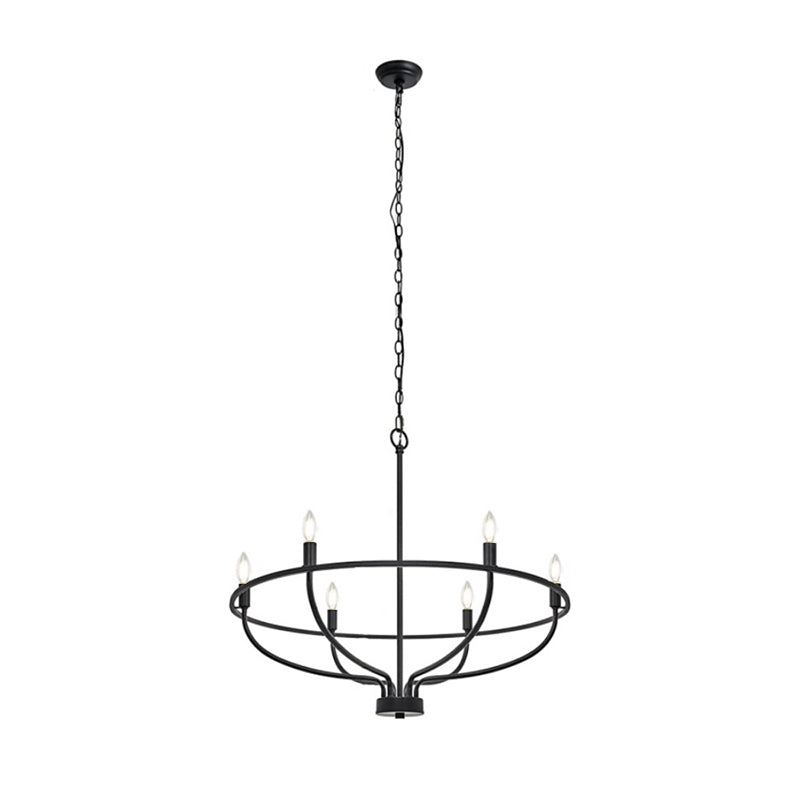 Greyson Chandelier 6 Heads ∅ 23.6″ x H 19.7″ / Dia 60cm x H 50cm / Black Chandelier
