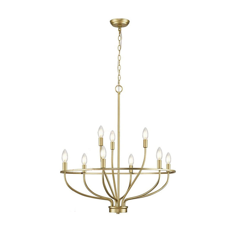 Greyson Chandelier 9 Heads ∅ 31.5″ x H 19.7″/ Dia 80cm x H 50cm / Brass Chandelier