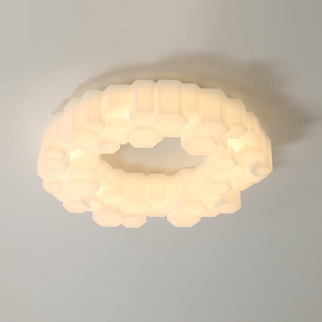 Honeycomb Ceiling Lamp ∅ 26.7″ x H 5.9″ / Dia 68cm x H 15cm / White / Warm White Ceiling lamp