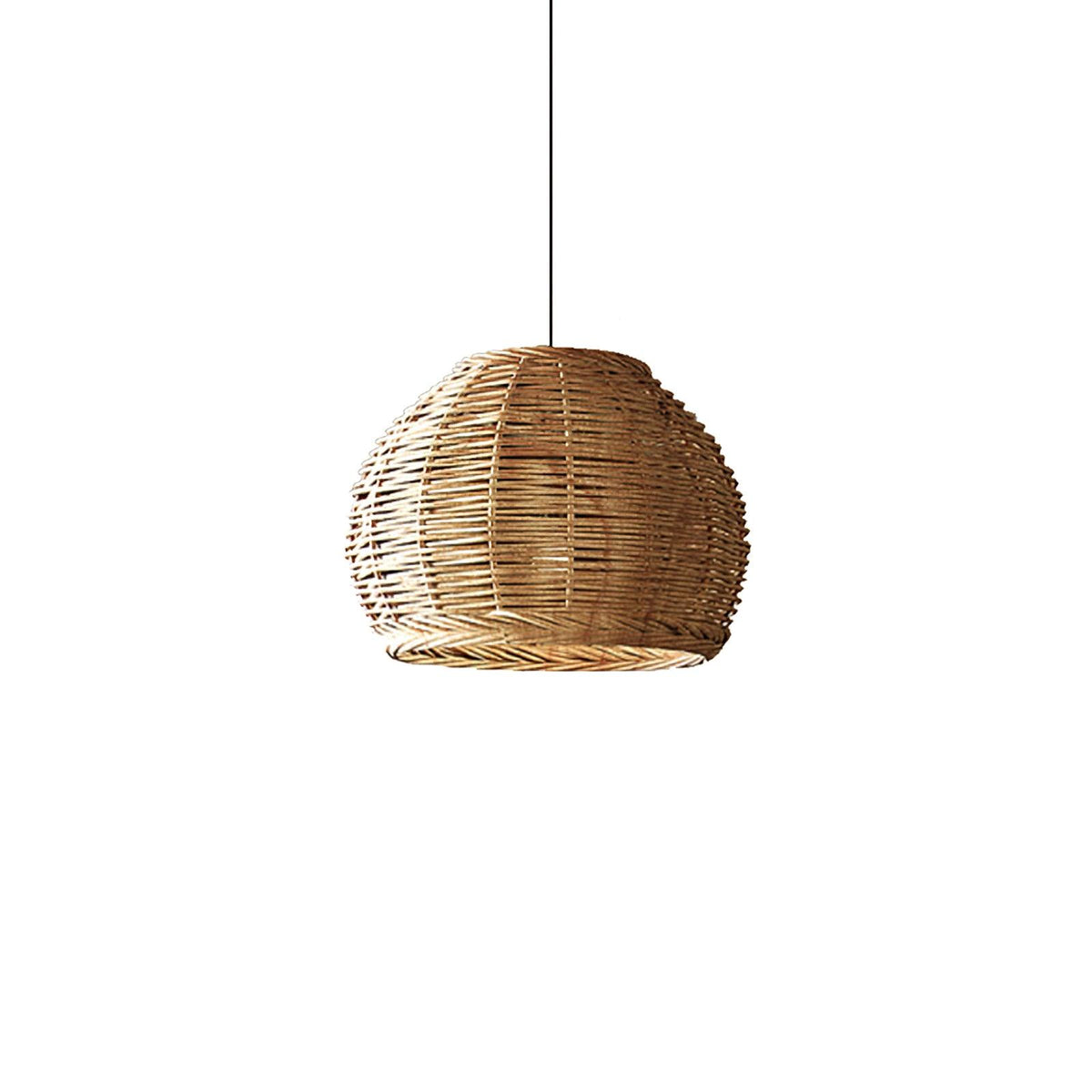 Hues Wicker Pendant Lamp Model C ∅ 19.7″ x H 59″ / Dia 50cm x H 150cm / Dark nature rattan & Black Pendant light