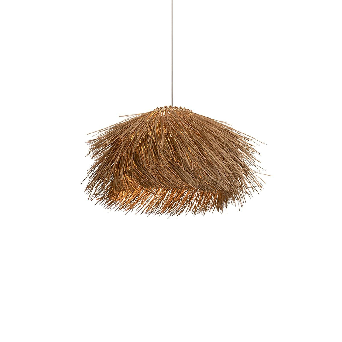 Hues Wicker Pendant Lamp Model D ∅ 23.6″ x H 59″ / Dia 60cm x H 150cm / Dark nature rattan & Black Pendant light