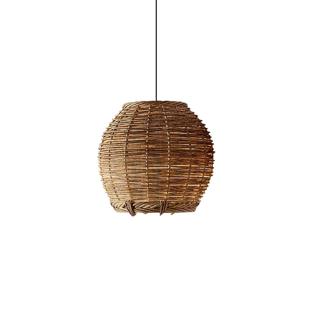 Hues Wicker Pendant Lamp Model A ∅ 17.7″ x H 59″ / Dia 45cm x H 150cm / Dark nature rattan & Black Pendant light