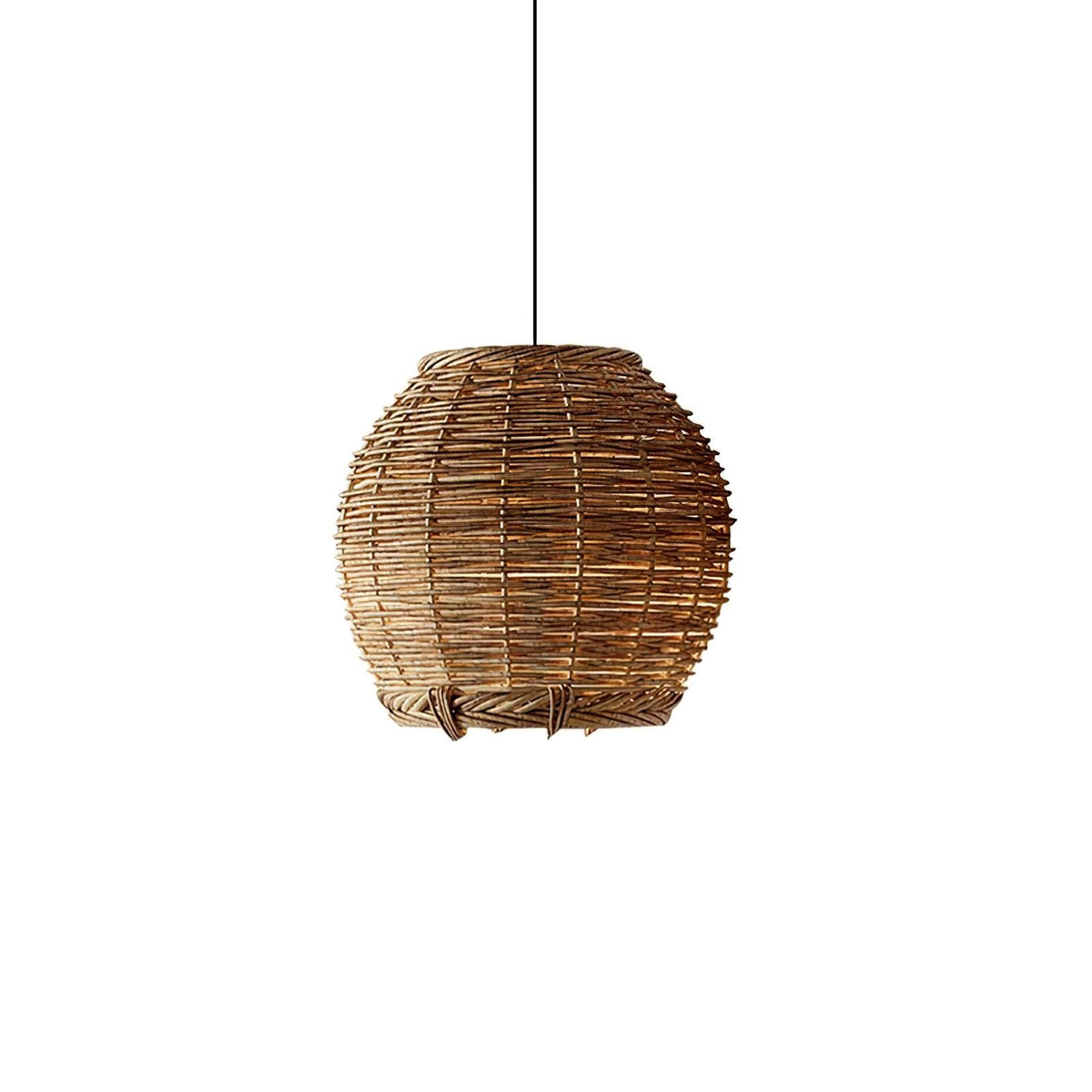Hues Wicker Pendant Lamp Model A ∅ 17.7″ x H 59″ / Dia 45cm x H 150cm / Dark nature rattan & Black Pendant light