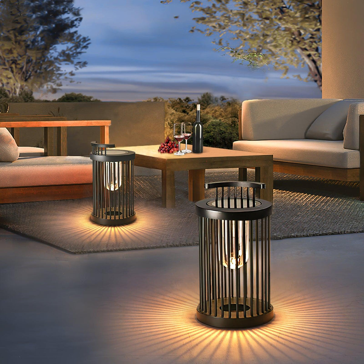 Hurricane Ruhlmann Outdoor Light ∅ 11.8″ x H 20.5″ / Dia 30cm x H 52cm / Black / Solar power storage Table lamp