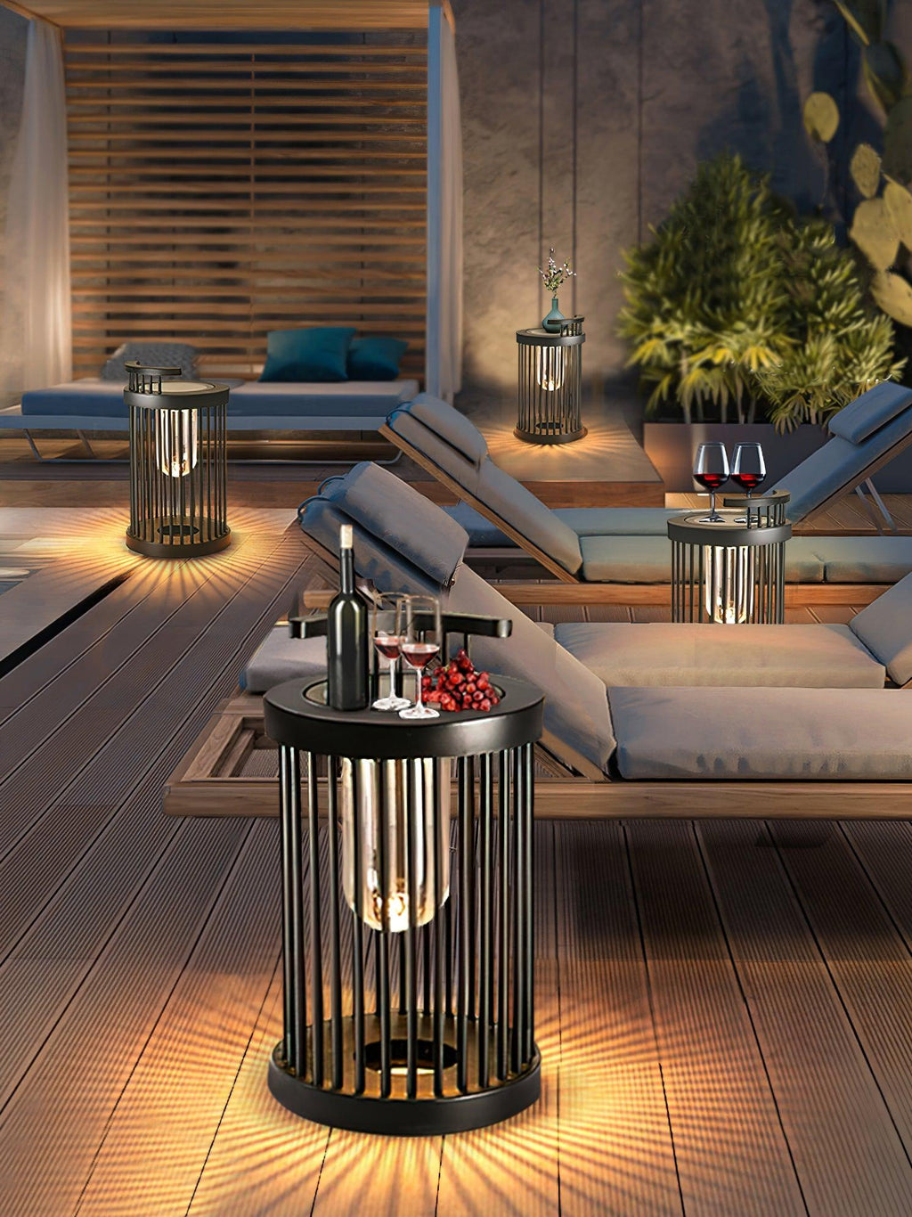 Hurricane Ruhlmann Outdoor Light ∅ 11.8″ x H 20.5″ / Dia 30cm x H 52cm / Black / Solar power storage Table lamp