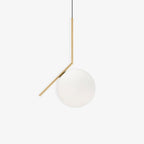Equilibrium Pendant Light ∅ 7.8″ x H 18.9″ / Dia 20cm x H 48.2cm / Brass & White Pendant light