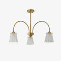 Ice Cream Crystal Chandeliers 3 Heads ? 19.6″x H 20″ / Dia 50cm x H 51cm / Brass / Clear Chandelier