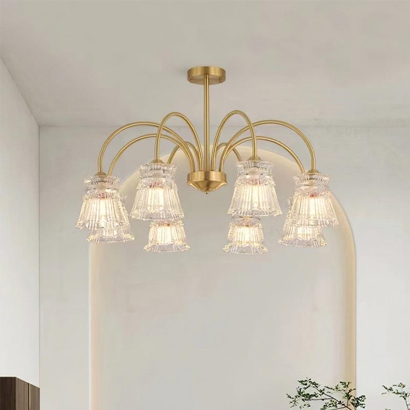 Ice Cream Crystal Chandeliers 8 Heads ? 31.5″x H 20″ / Dia 80cm x H 51cm / Brass / Clear Chandelier