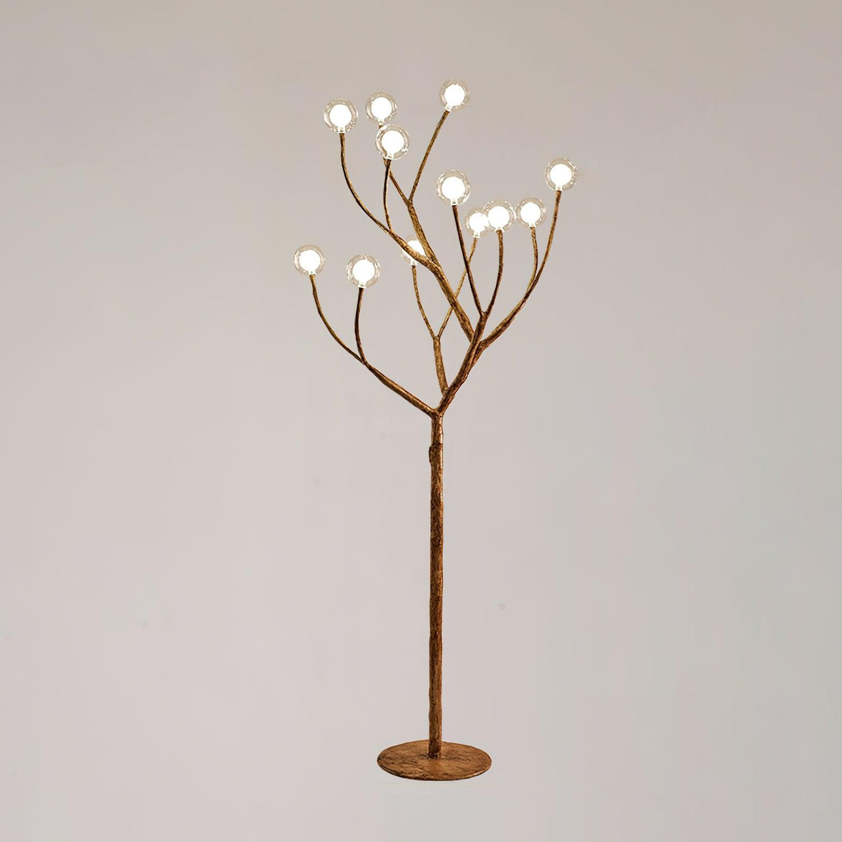 Imitation Wood Floor Lamp 12Heads ∅ 25.6″ x H 68″ / Dia 65cm x H 165cm / Wood color / US Plug Floor lamp