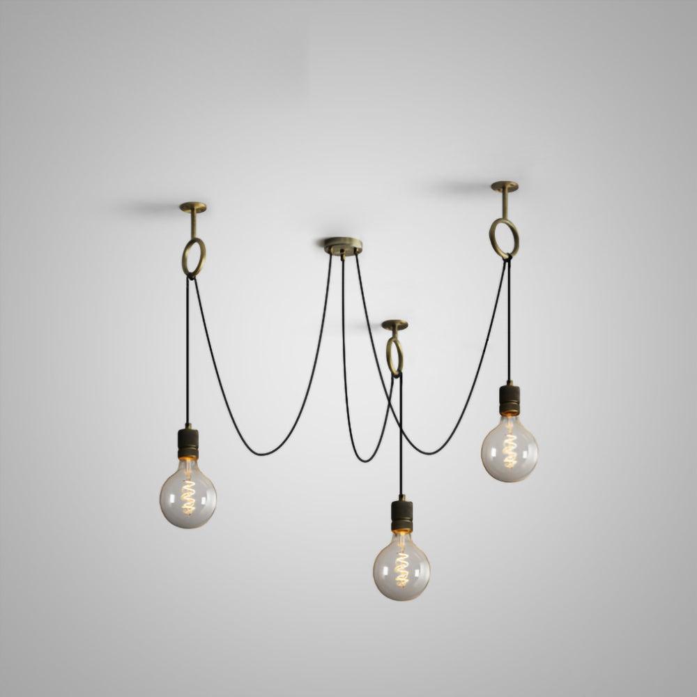 Industrial Spider Chandelier 3heads Dia12cm / ∅ 4.7″ / Copper Chandelier