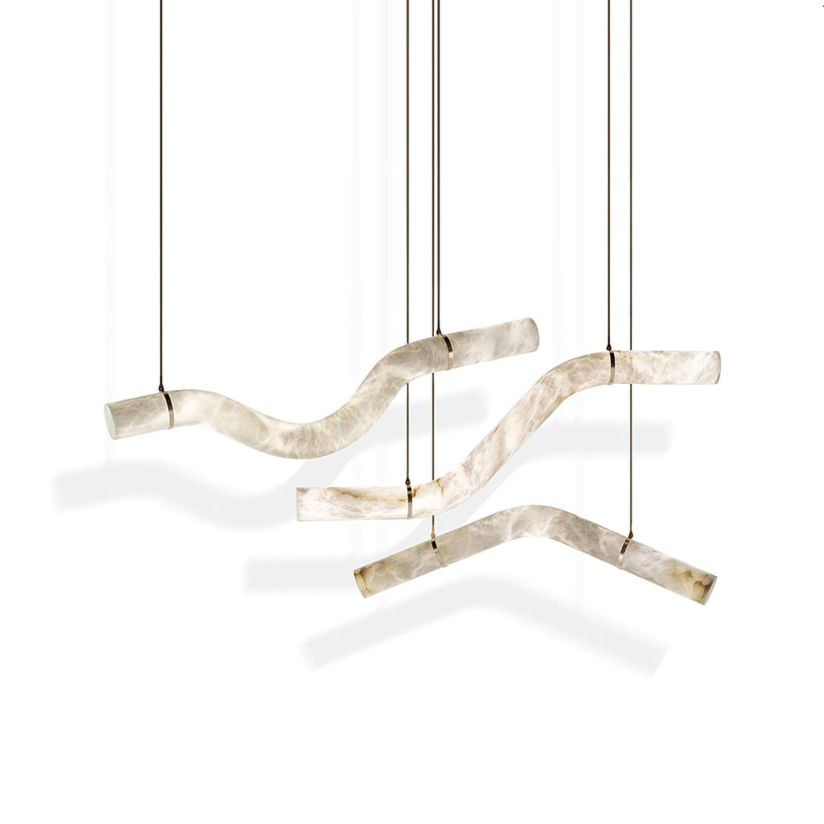 Streamlined Alabaster Pendant Lamp