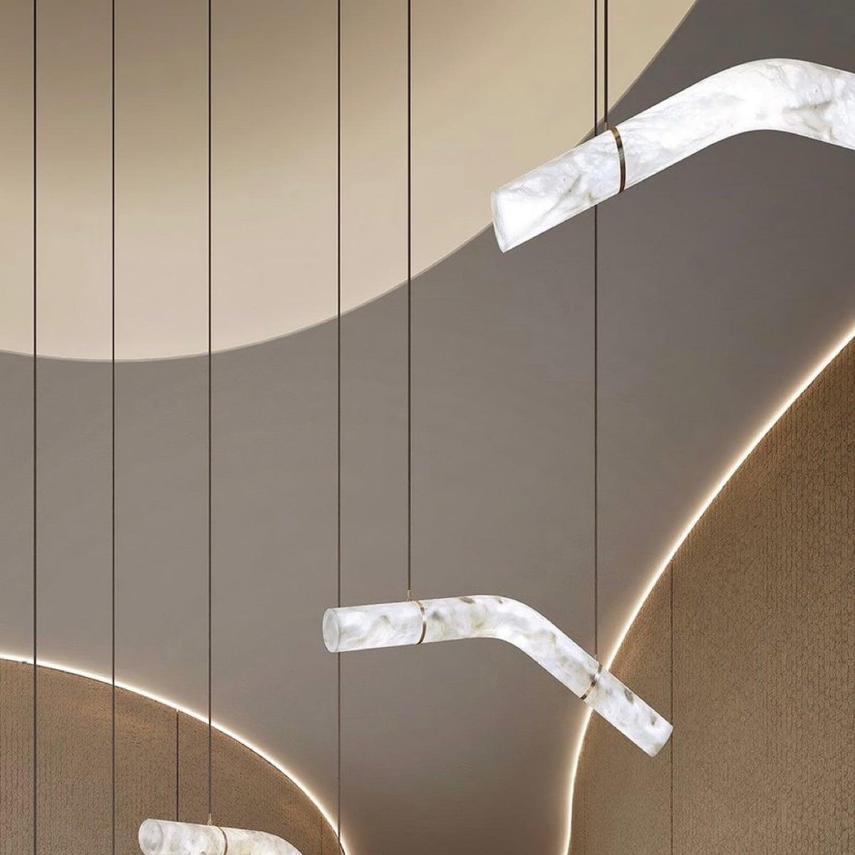 Streamlined Alabaster Pendant Lamp