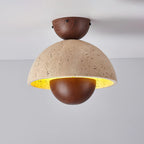 Inverted Ceiling Lamp ∅ 9.1″ x H 8.7″ / Walnut Color / Warm Light Ceiling lamp