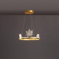 Ion Leaf Chandelier ∅ 15.7″ x H 7″ / Dia 40cm x H 18cm / Gold / Warm White Chandelier