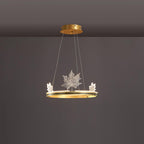 Ion Leaf Chandelier ∅ 15.7″ x H 7″ / Dia 40cm x H 18cm / Gold / Warm White Chandelier