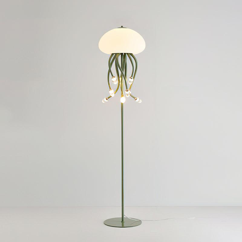 Jellyfish Floor Lamp 9 + 1 Heads ? 15.7″ x H 65″ / Dia 40cm x H 165cm / Green & Warm Light / US Plug Floor lamp