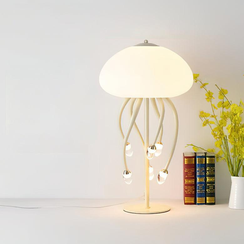 Jellyfish Table Lamp 6 + 1 Heads ∅ 15.7″ x H 27.6″ / Dia 40cm x H 70cm / Beige & Warm Light / US Plug Table lamp