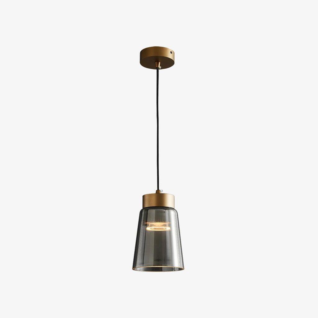Jerez2 Pendant Light ∅ 4.9″ x H 6.7″ / Dia 12.5cm x H 17cm / Gold + Smokey gray / Warm Light Pendant light
