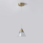 Kabru Mini Pendant Light 1 head ∅ 5.5″ x H 59″ / Dia 14cm x H 150cm / Polished brass + Clear / Warm Light Pendant light