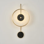 Kandy Alabaster Wall Lamp ∅ 9.8″ x H 19.7″ / Black & White / Warm Light Wall lamp