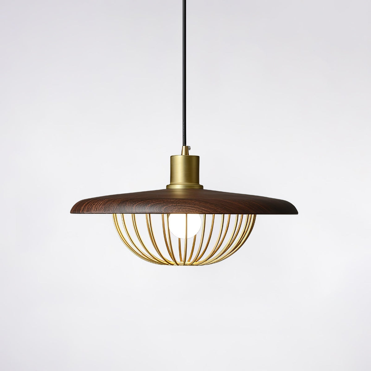 Kasa Pendant Lamp ∅ 13.8″ x H 7.9″ / Dia 35cm x H 20cm / Walnut wood Pendant light
