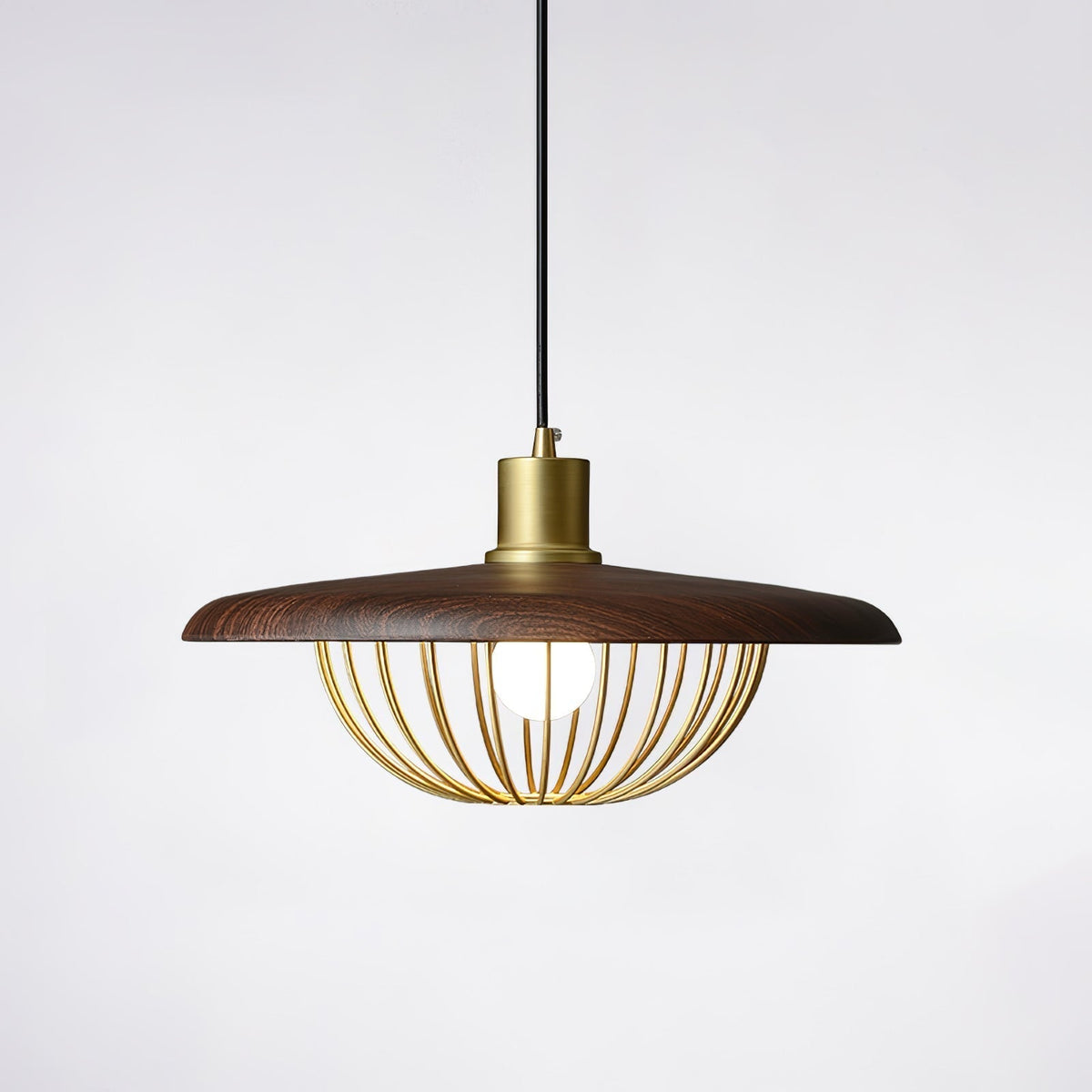 Kasa Pendant Lamp ∅ 17.7″ x H 7.9″ / Dia 45cm x H 20cm / Walnut wood Pendant light