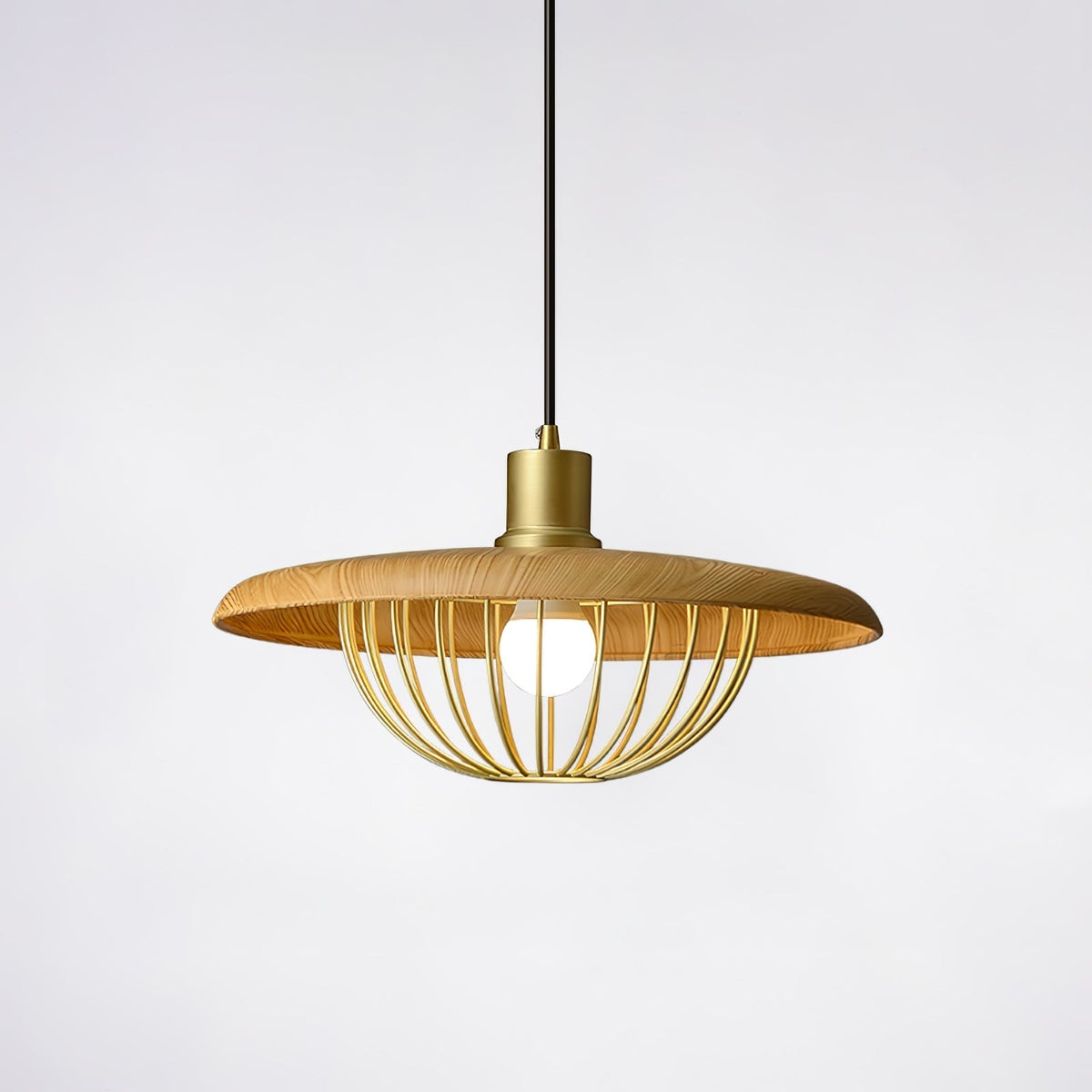 Kasa Pendant Lamp ∅ 13.8″ x H 7.9″ / Dia 35cm x H 20cm / Ash wood Pendant light