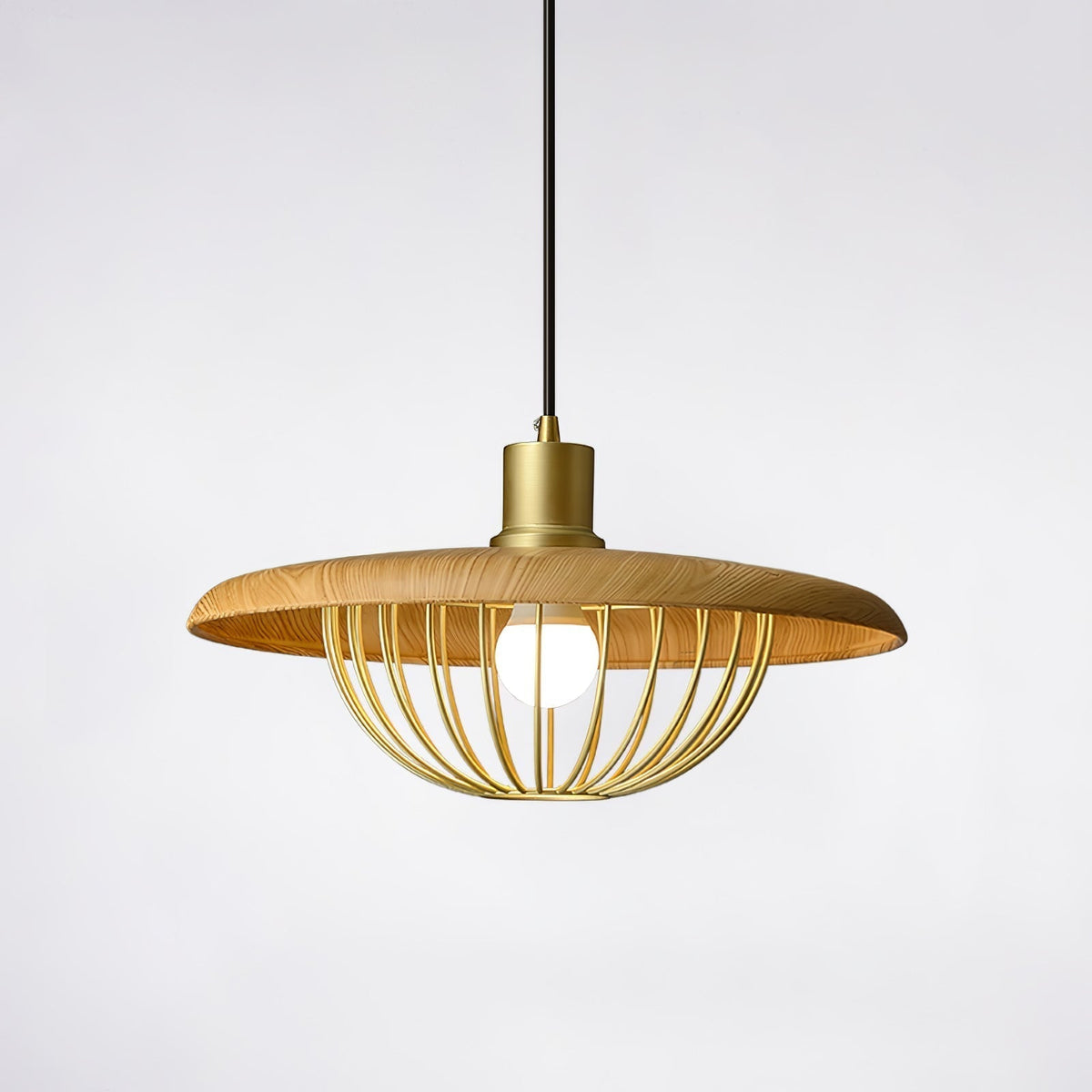 Kasa Pendant Lamp ∅ 17.7″ x H 7.9″ / Dia 45cm x H 20cm / Ash wood Pendant light