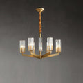 Kayla Brass Chandelier 6 heads ∅ 23.6″ x H 16.1″/ Dia 60cm x H 41cm / Brass & Clear Chandelier