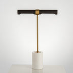 Kippy Table Lamp ∅ 11″ x H 17.7″ / Dia 28cm x H 45cm / Gold + Brown leather / US plug Table lamp