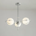 Kittelson Chandelier 3 Heads ∅ 25.5″ x H 17.7″/ Dia 65cm x H 45cm / Chrome & White Chandelier