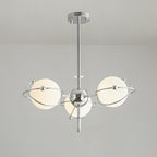 Kittelson Chandelier 3 Heads ∅ 25.5″ x H 17.7″/ Dia 65cm x H 45cm / Chrome & White Chandelier