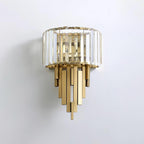 Kubica Crystal Wall Lamp ? 9.8″ x H 15.7″ / Dia 25cm x H 40cm / Gold & Clear crystal glass Wall lamp