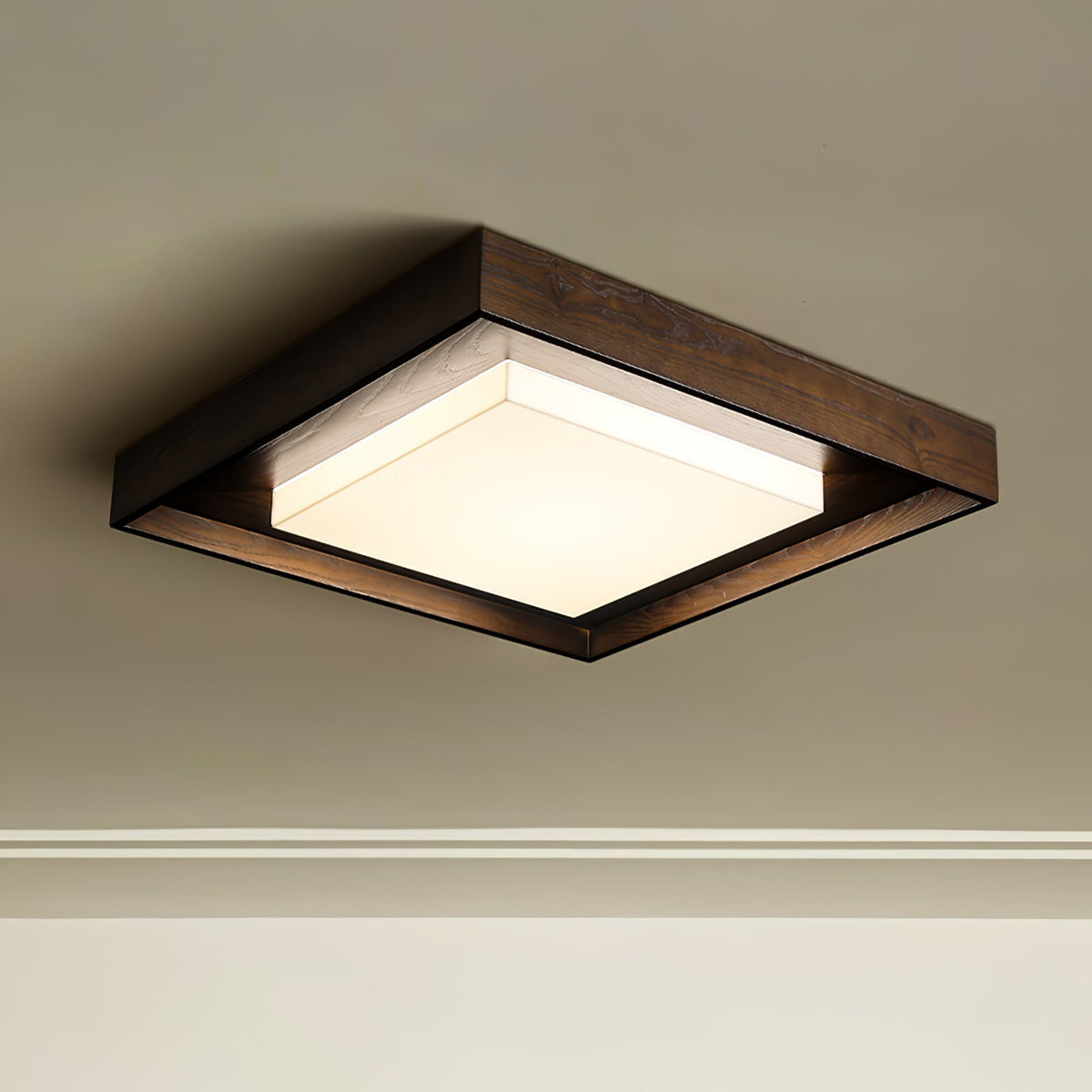 Kurin Wood Frame Ceiling Light