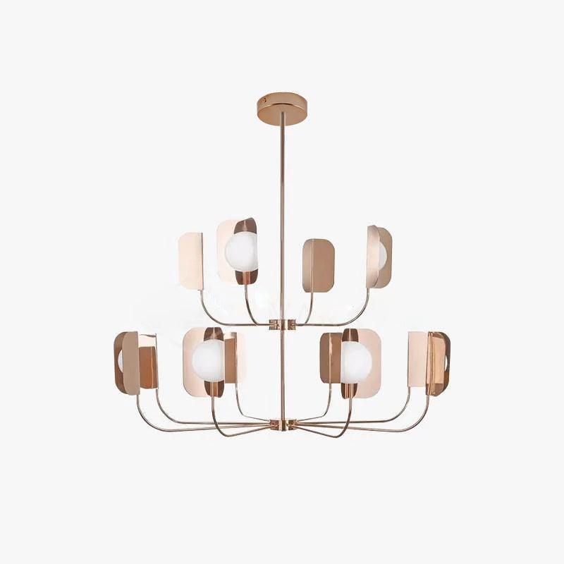 LEAF Chandelier 12heads ? 45.3″ x H 39.4″ / Dia 115cm x H 100cm / Rose gold Chandelier
