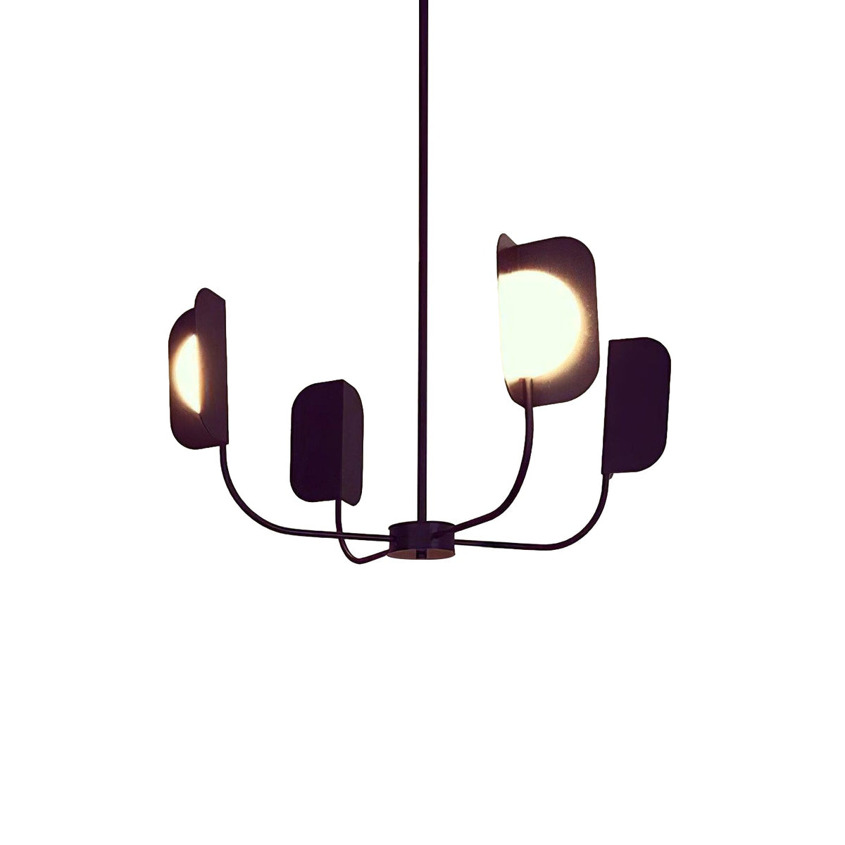 LEAF Chandelier 4heads ? 31.5″ x H 28.4″ / Dia 80cm x H 72cm / Black Chandelier