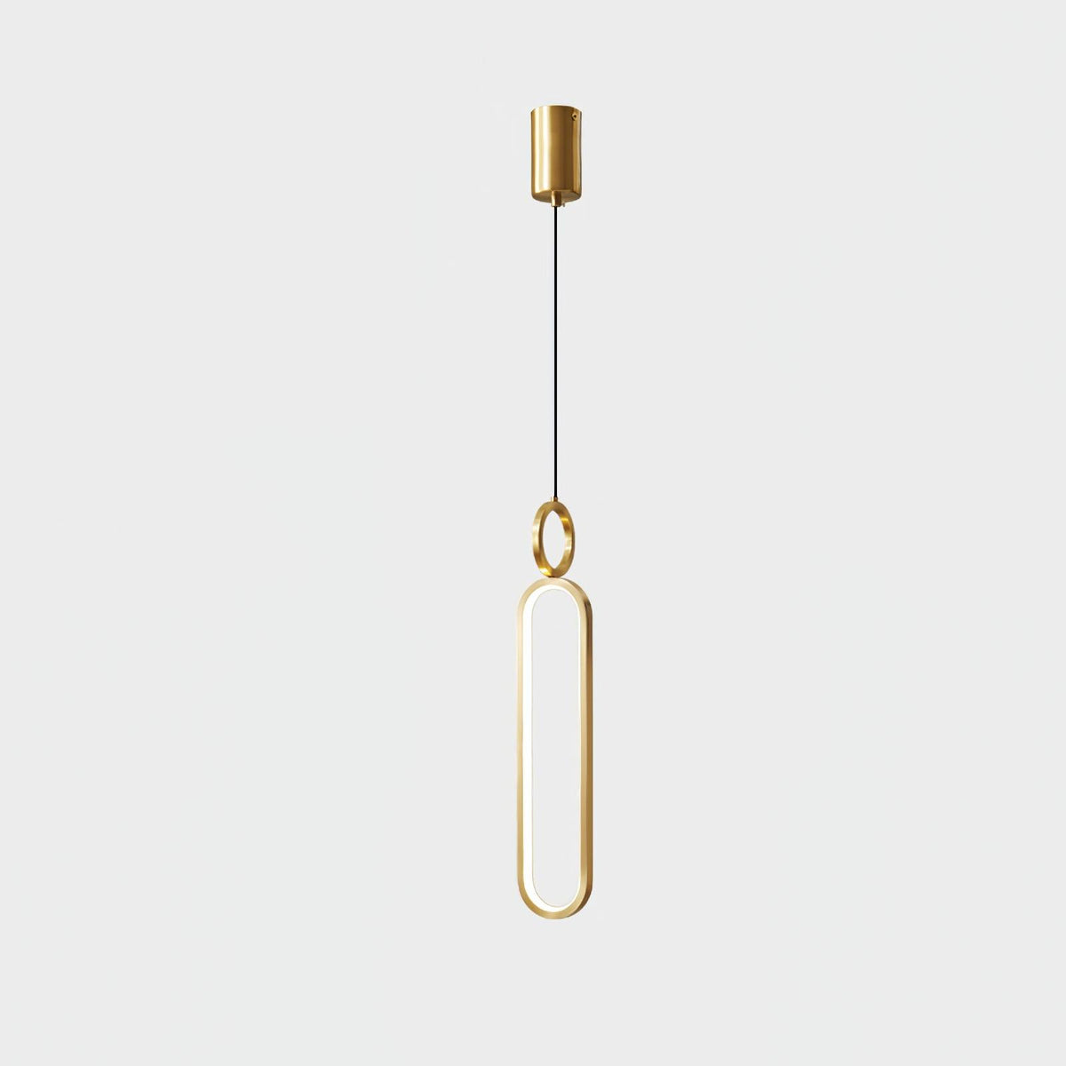 Oval Rings Pendant Light ∅ 3.5″ x H 19.3″ / Dia 9cm x H 49cm / Brass / Three-Color Changing Light Pendant light