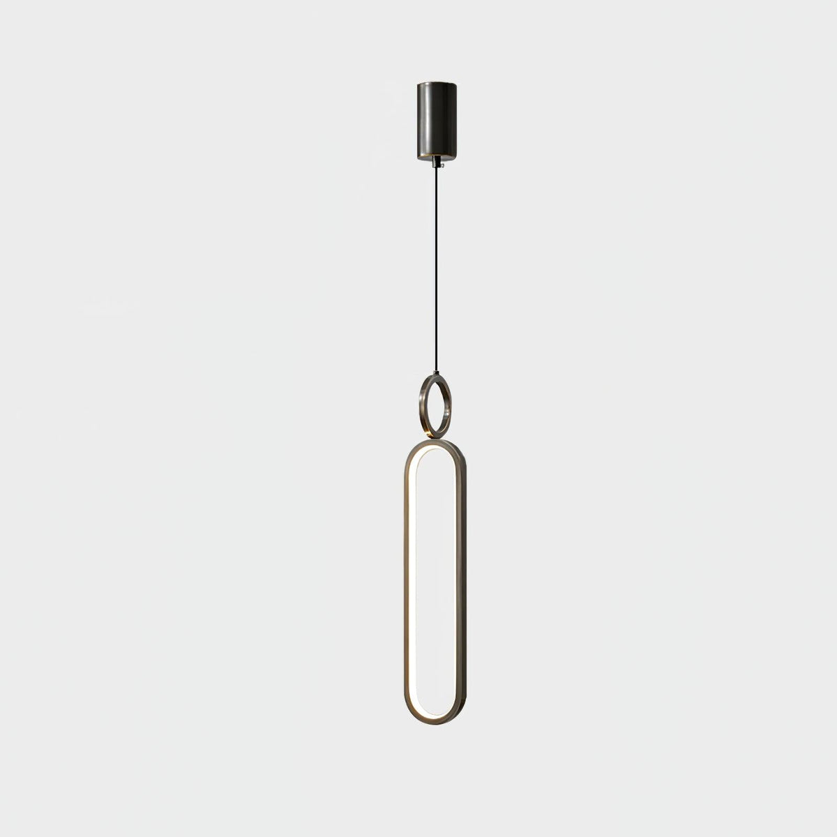 Oval Rings Pendant Light ∅ 3.5″ x H 19.3″ / Dia 9cm x H 49cm / Black / Three-Color Changing Light Pendant light