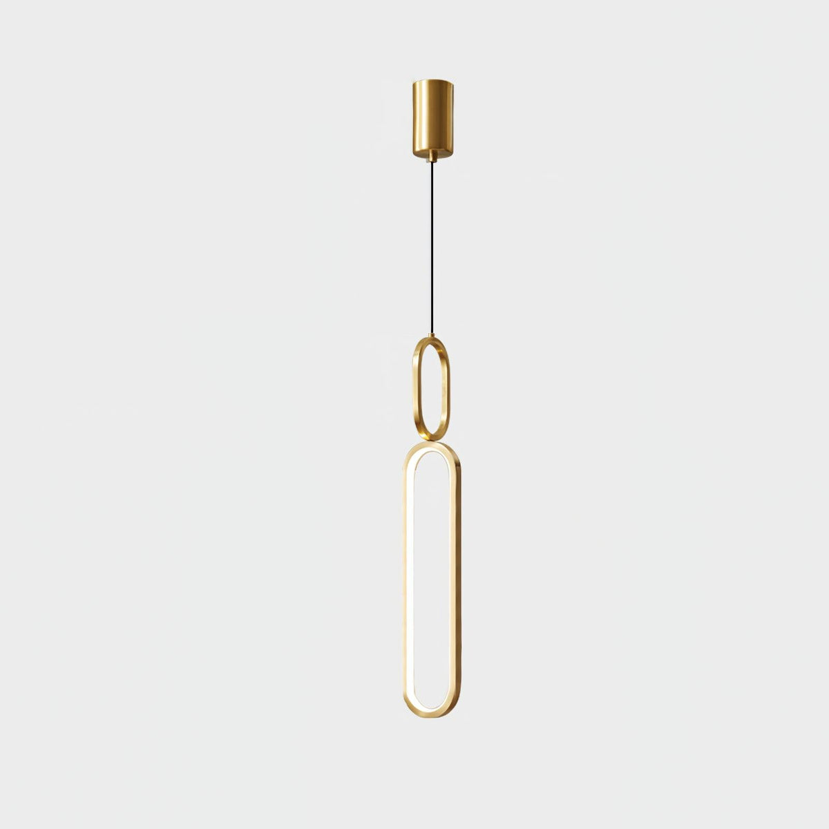 Oval Rings Pendant Light ∅ 3.5″ x H 21.7″ / Dia 9cm x H 55cm / Brass / Three-Color Changing Light Pendant light