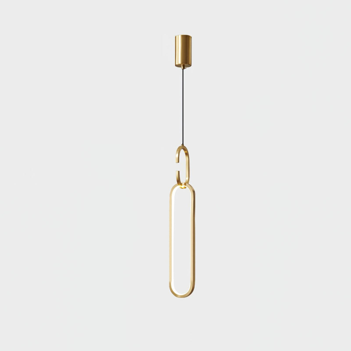 Oval Rings Pendant Light ∅ 3.5″ x H 20.9″ / Dia 9cm x H 53cm / Brass / Three-Color Changing Light Pendant light