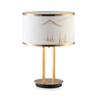 Landscape Painting Table Lamp ∅ 13.8″ x H 20.1″ / Dia 35cm x H 51cm / Gold / US plug Table lamp