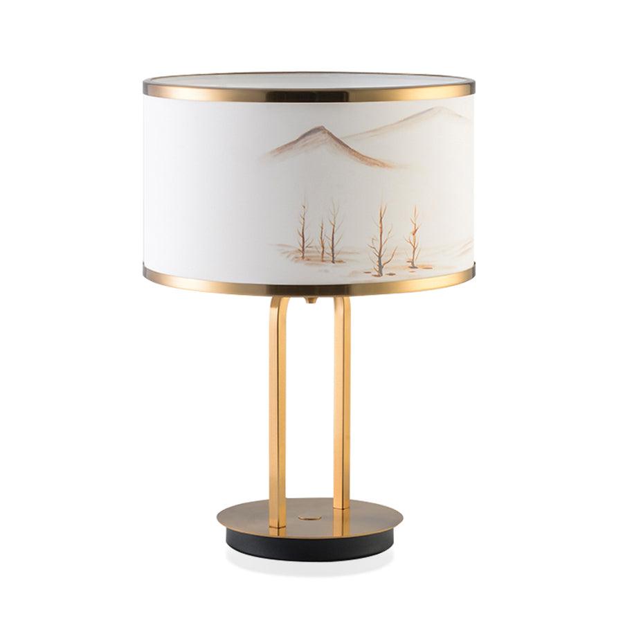 Landscape Painting Table Lamp ∅ 13.8″ x H 20.1″ / Dia 35cm x H 51cm / Gold / US plug Table lamp