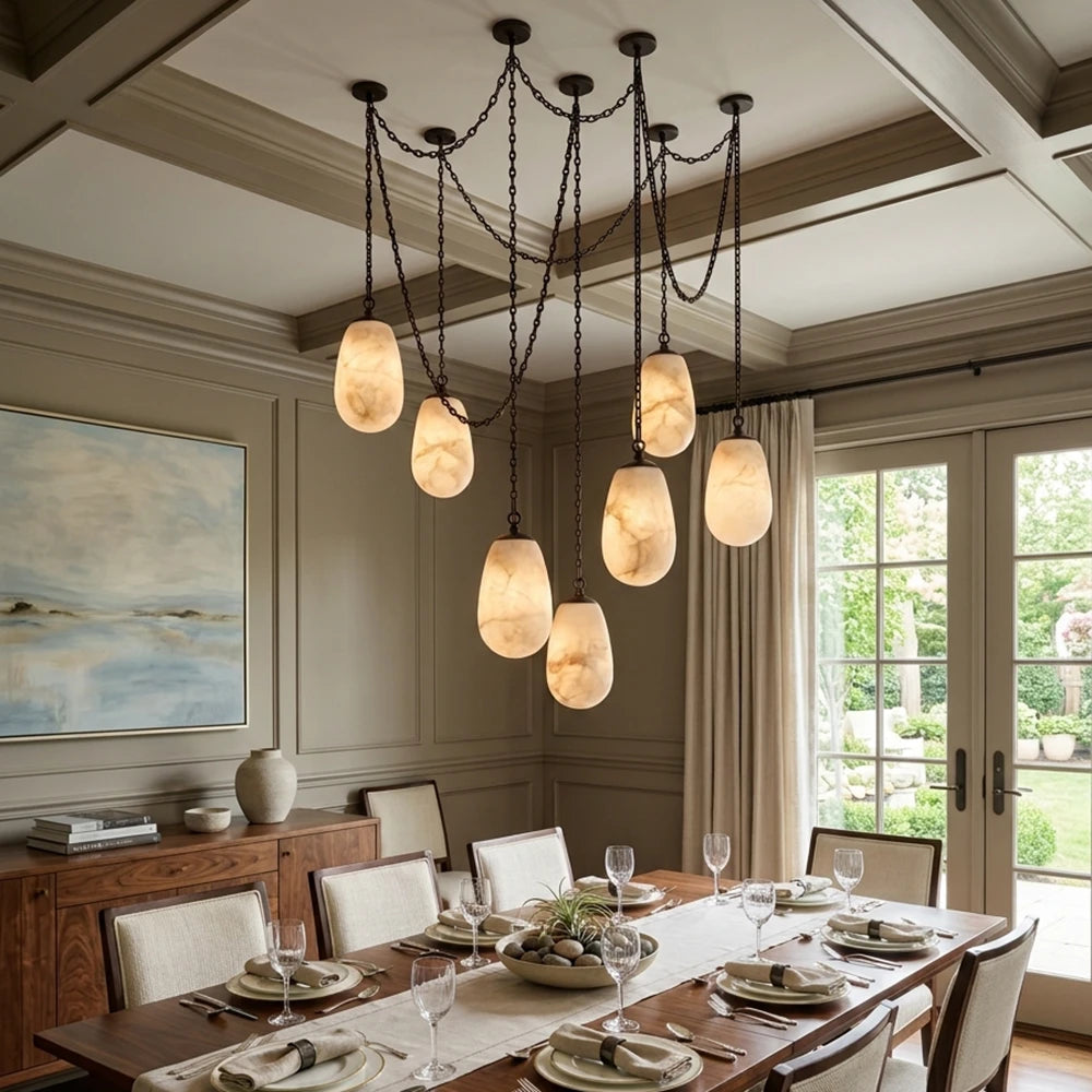 Lanterelle Alabaster Chain Chandelier