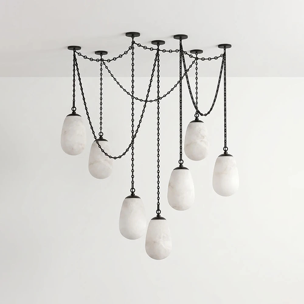 Lanterelle Alabaster Chain Chandelier