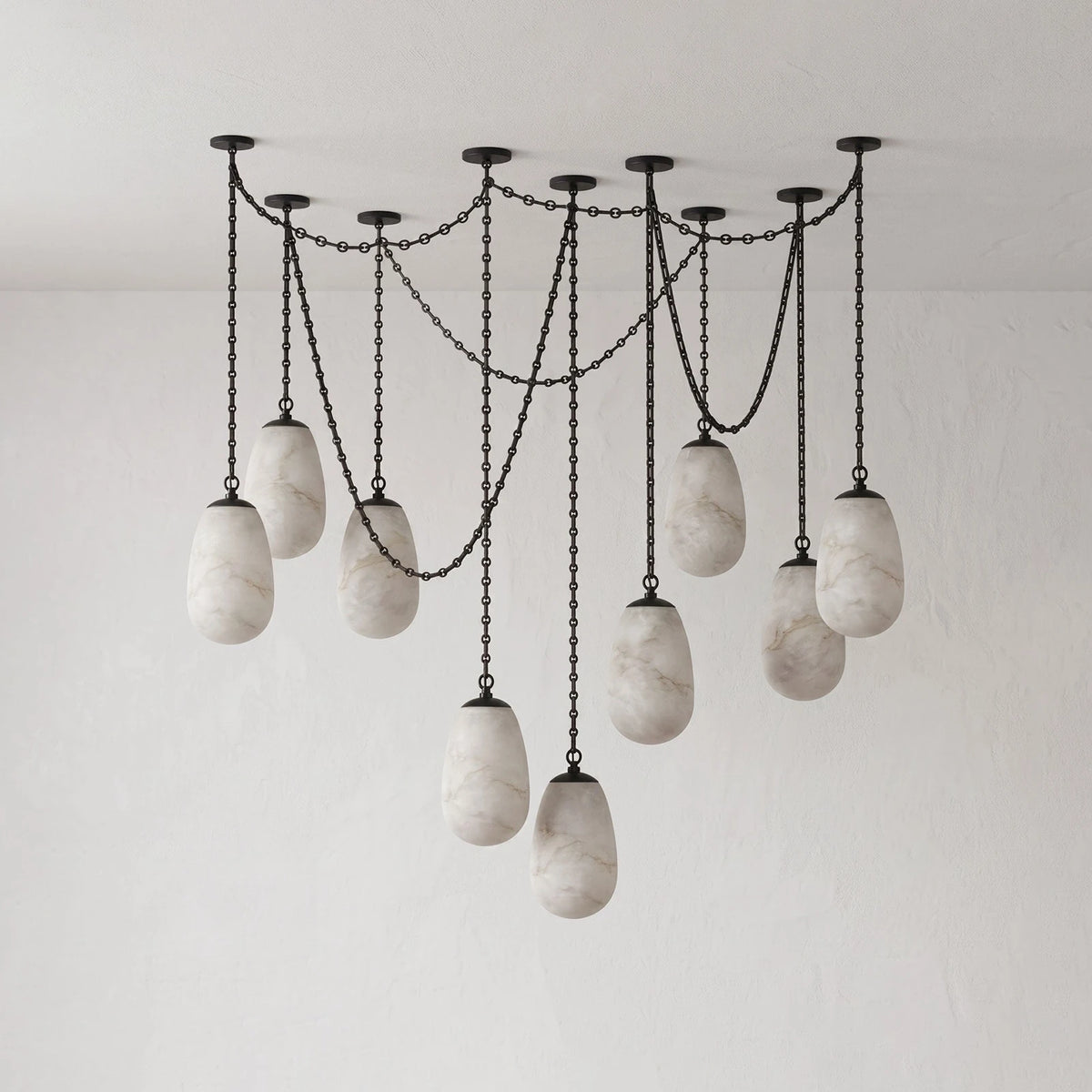 Lanterelle Alabaster Chain Chandelier