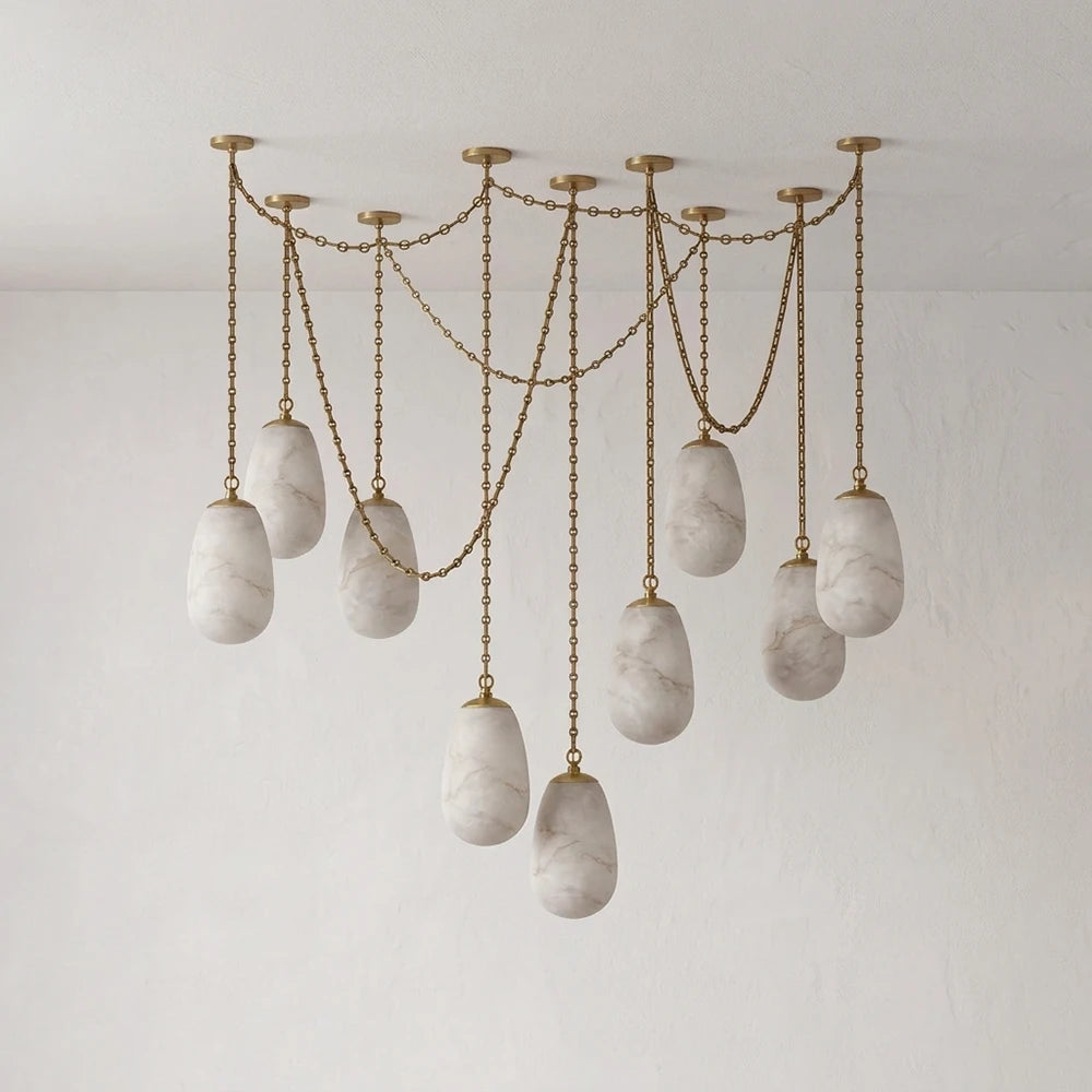 Lanterelle Alabaster Chain Chandelier
