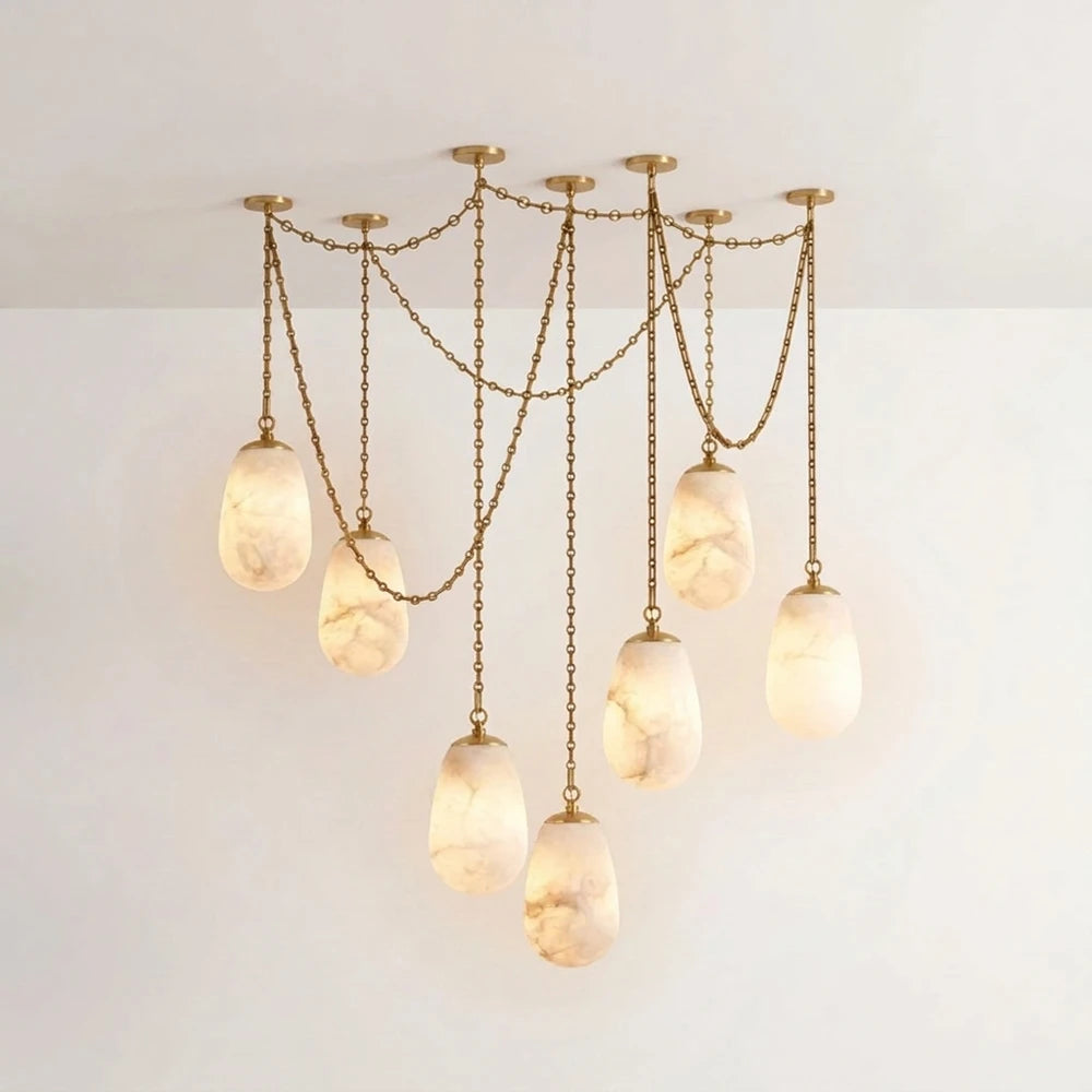 Lanterelle Alabaster Chain Chandelier
