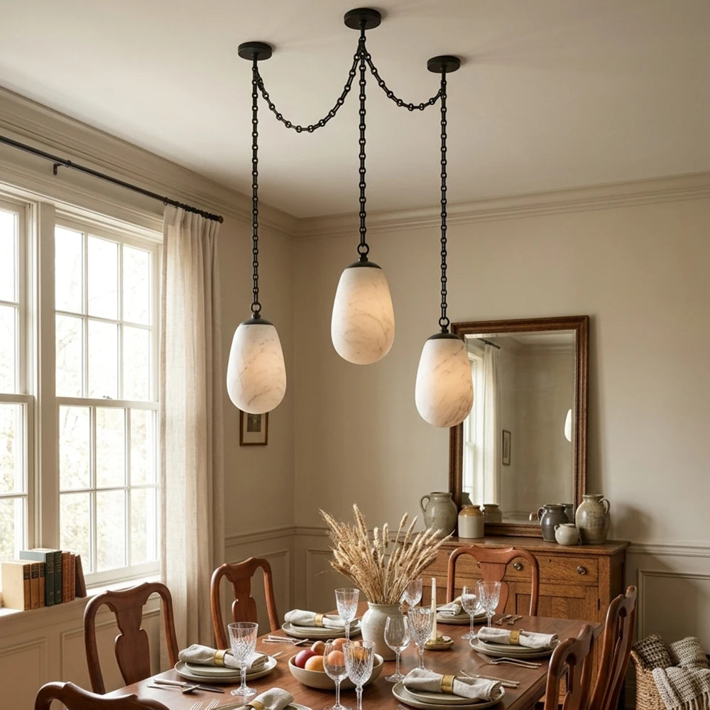 Lanterelle Alabaster Chain Chandelier